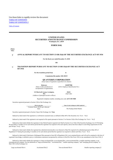 Thumbnail Quanterix 10-K Annual Report 2018