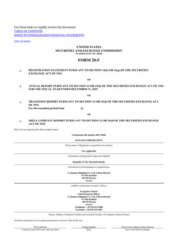 Thumbnail Danaos 20-F Annual Report 2019