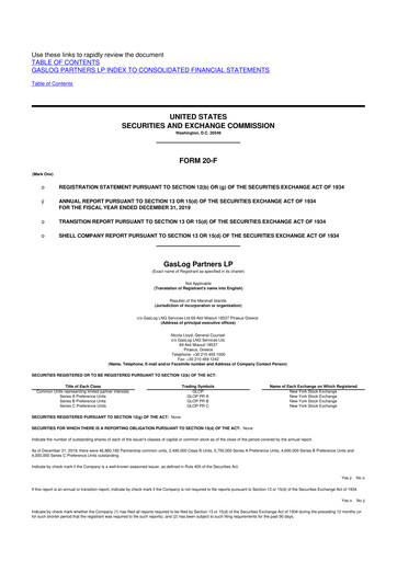 Thumbnail GasLog Partners LP 20-F Annual Report 2019