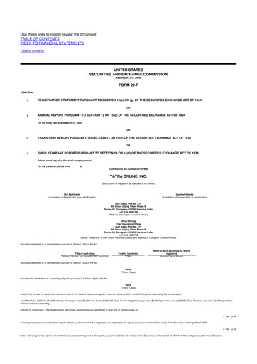 Thumbnail Yatra 20-F Annual Report 2020