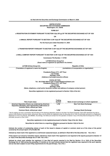 Thumbnail LATAM Airlines  20-F Annual Report 2025