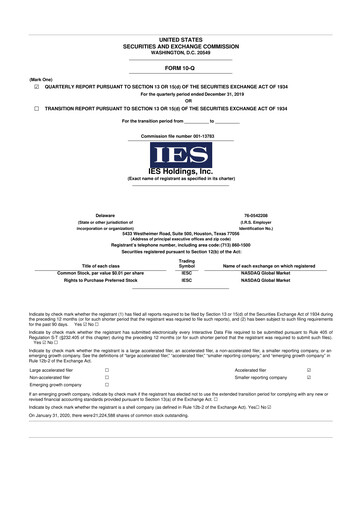 Thumbnail IES Holdings 10-Q Quarterly Report FY2020 