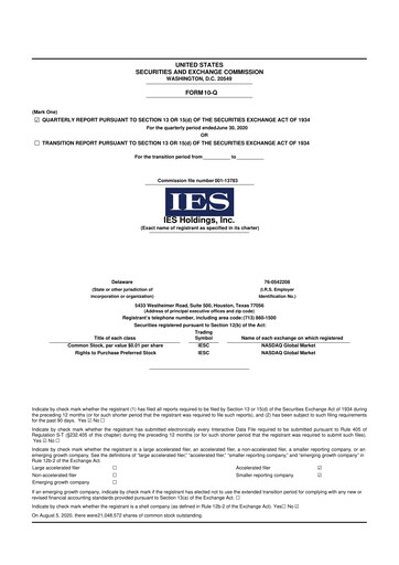 Thumbnail IES Holdings 10-Q Quarterly Report FY 