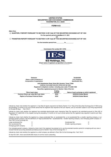 Thumbnail IES Holdings 10-Q Quarterly Report FY2021 