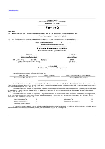 Thumbnail BioMarin Pharmaceutical 10-Q Quarterly Report FY2020 