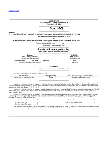 Thumbnail BioMarin Pharmaceutical 10-Q Quarterly Report FY2020 