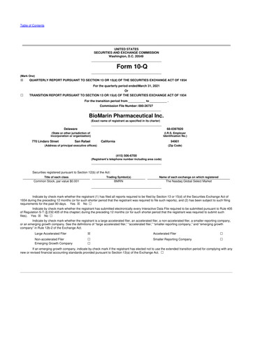 Thumbnail BioMarin Pharmaceutical 10-Q Quarterly Report FY2021 