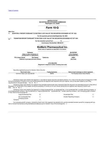 Thumbnail BioMarin Pharmaceutical 10-Q Quarterly Report FY2025 