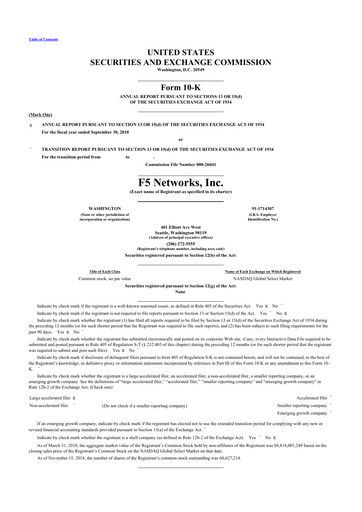 Thumbnail F5 10-K Annual Report 2018