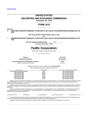 Thumbnail FedEx 10-Q Quarterly Report FY2026 