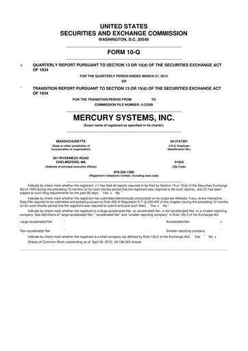 Thumbnail Mercury Systems 10-Q Quarterly Report FY2015 