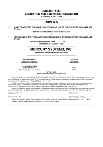 Thumbnail Mercury Systems 10-Q Quarterly Report FY2016 