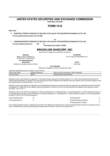 Thumbnail Brookline Bancorp 10-Q Quarterly Report FY2024 