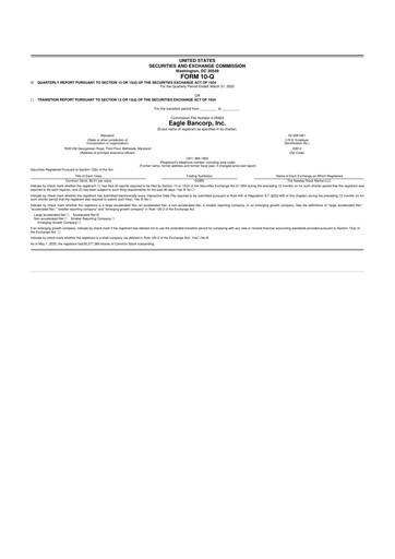 Thumbnail Eagle Bancorp 10-Q Quarterly Report FY2025 