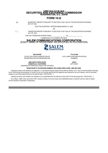Thumbnail Salem Media Group
 10-Q Quarterly Report FY 