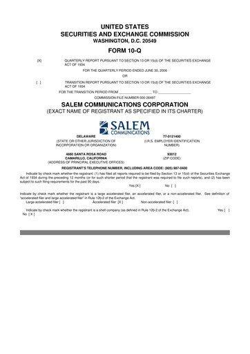 Thumbnail Salem Media Group
 10-Q Quarterly Report FY 