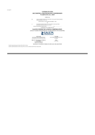 Thumbnail Salem Media Group
 10-K Annual Report 