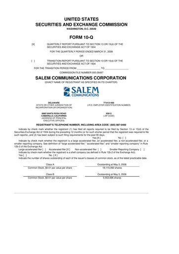 Thumbnail Salem Media Group
 10-Q Quarterly Report FY 