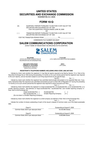 Thumbnail Salem Media Group
 10-Q Quarterly Report FY 