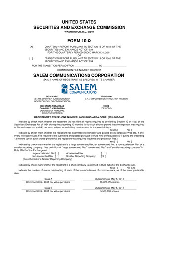 Thumbnail Salem Media Group
 10-Q Quarterly Report FY 