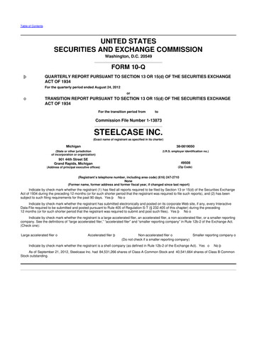 Thumbnail Steelcase 10-Q Quarterly Report FY2013 