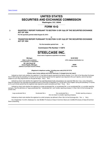 Thumbnail Steelcase 10-Q Quarterly Report FY2014 