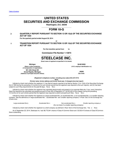 Thumbnail Steelcase 10-Q Quarterly Report FY2015 