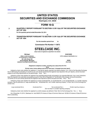 Thumbnail Steelcase 10-Q Quarterly Report FY2015 