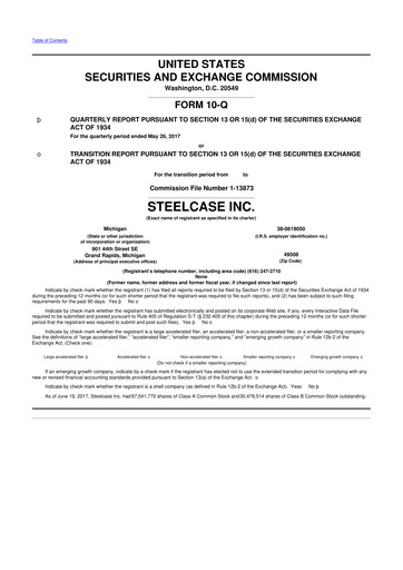 Thumbnail Steelcase 10-Q Quarterly Report FY2018 