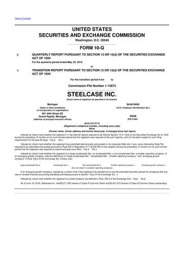 Thumbnail Steelcase 10-Q Quarterly Report FY2019 