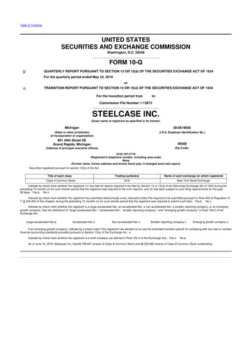 Thumbnail Steelcase 10-Q Quarterly Report FY2020 