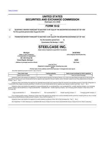 Thumbnail Steelcase 10-Q Quarterly Report FY2020 