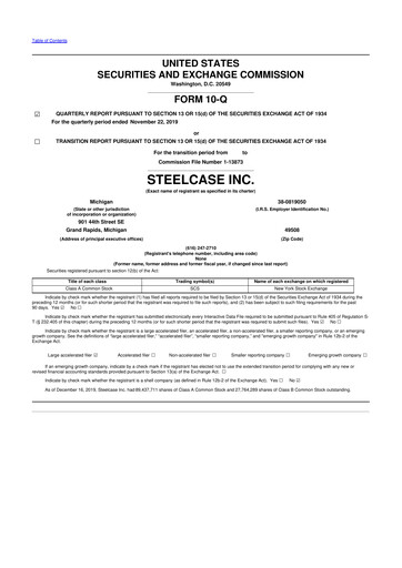 Thumbnail Steelcase 10-Q Quarterly Report FY2020 
