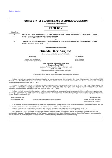 Thumbnail Quanta Services
 10-Q Quarterly Report FY2017 