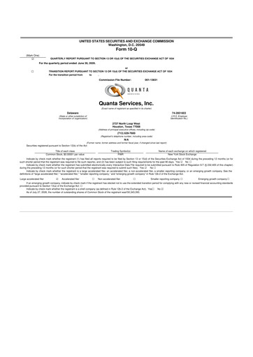 Thumbnail Quanta Services
 10-Q Quarterly Report FY2026 