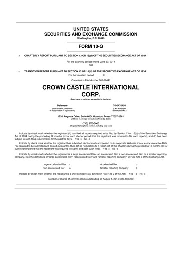 Vorschaubild Crown Castle 10-Q Quartalsbericht 2014 