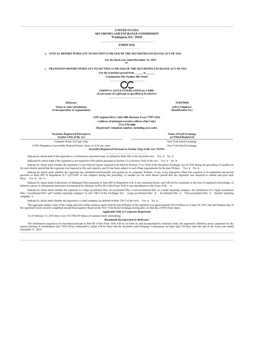 Thumbnail Crown Castle 10-K Annual Report 2015