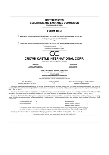 Vorschaubild Crown Castle 10-Q Quartalsbericht 2022 