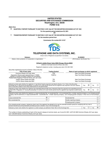Thumbnail Telephone and Data Systems
 10-Q Quarterly Report FY2021 