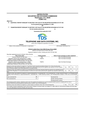 Thumbnail Telephone and Data Systems
 10-Q Quarterly Report FY2023 