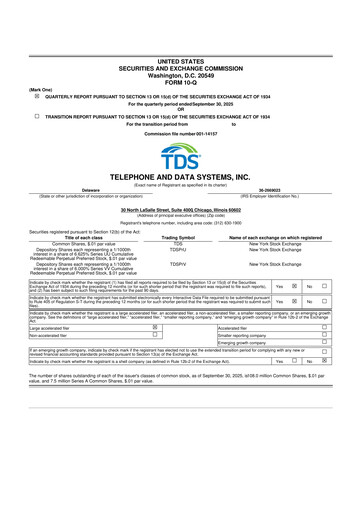 Thumbnail Telephone and Data Systems
 10-Q Quarterly Report FY2025 