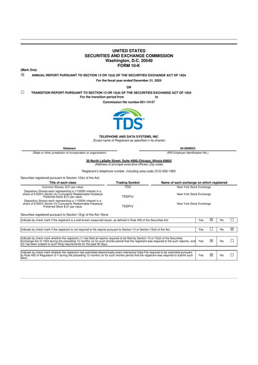 Thumbnail Telephone and Data Systems
 10-K Annual Report 2025