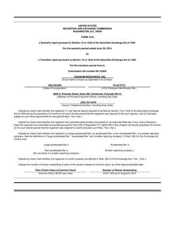 Vorschaubild Westwater Resources
 10-Q Quartalsbericht 2014 