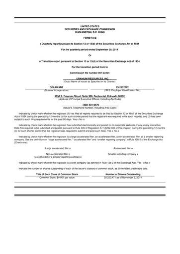 Vorschaubild Westwater Resources
 10-Q Quartalsbericht 2014 