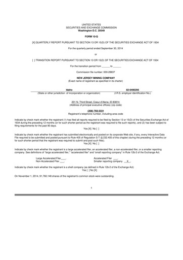Thumbnail Idaho Strategic Resources 10-Q Quarterly Report FY2014 