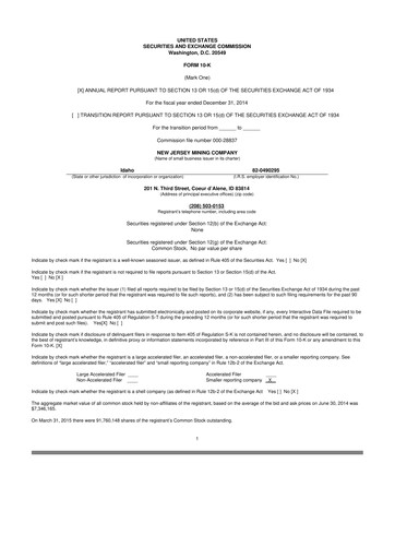 Thumbnail Idaho Strategic Resources 10-K Annual Report 2014