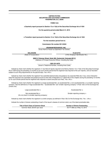 Vorschaubild Westwater Resources
 10-Q Quartalsbericht 2015 