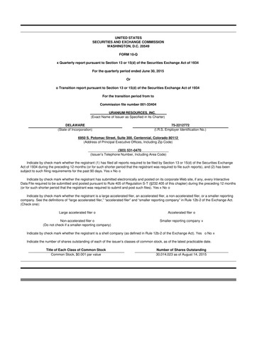 Vorschaubild Westwater Resources
 10-Q Quartalsbericht 2015 