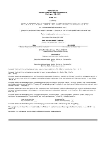 Thumbnail Idaho Strategic Resources 10-K Annual Report 2015