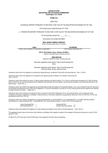 Thumbnail Idaho Strategic Resources 10-K Annual Report 2016